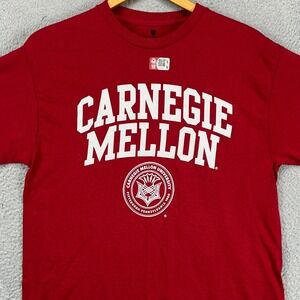 Carnegie Mellon Adult Mens T-Shirt Medium Red Short‎ Sleeve Tee BarneSmith NEW